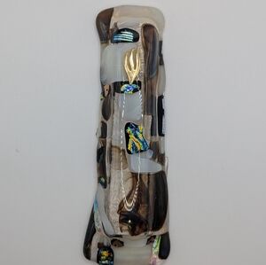 Hand crafted fused glass Western Wall Mezuzah case For Jewish Home Or Gift.